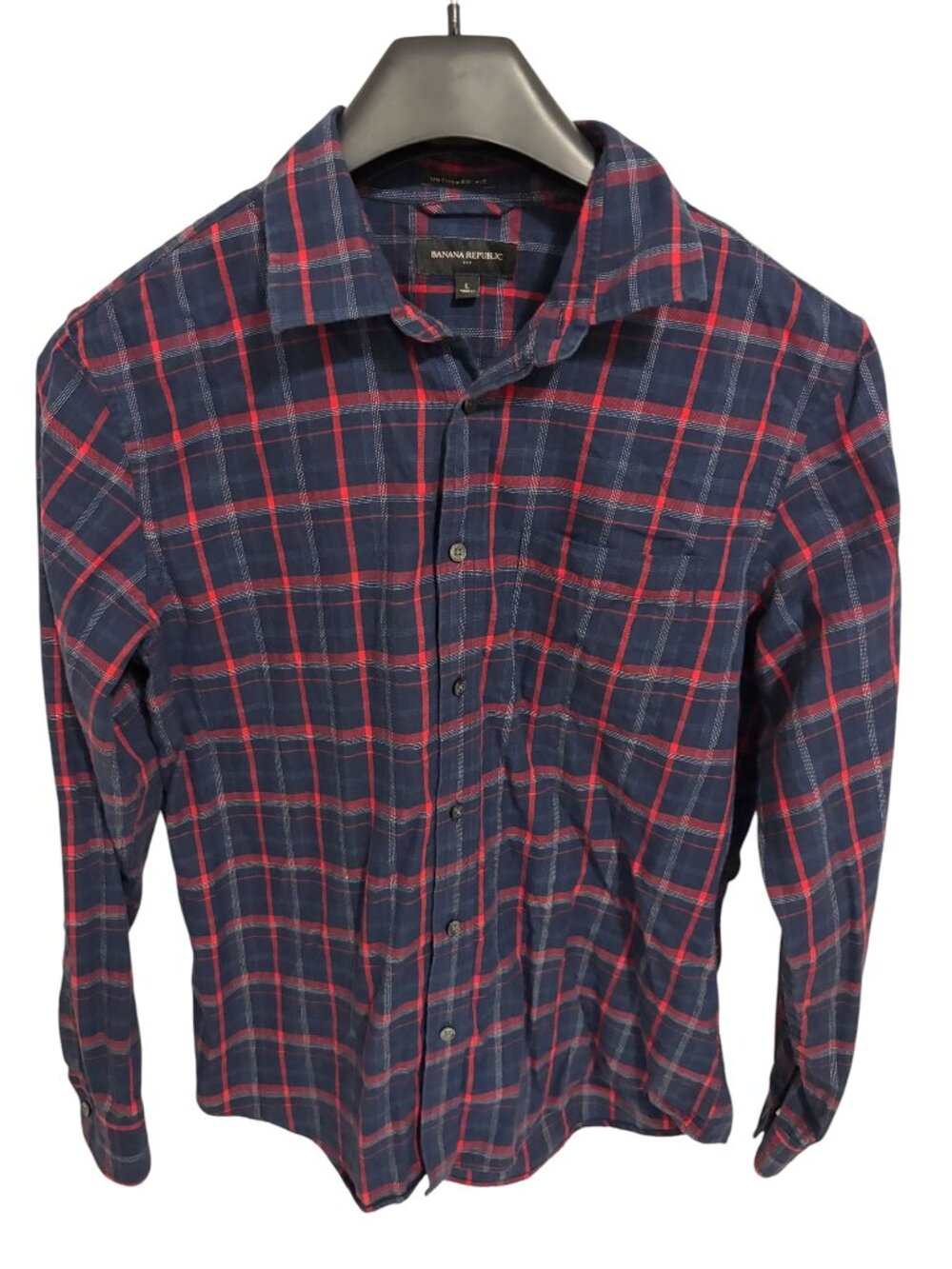 Banana Republic Ultra Soft Flannel Untucked Fit Button Down Shirt Size Large